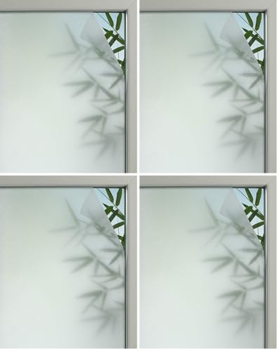 Gardinia Pellicola per finestre ad adesione statica, Privacy 50, Traslucido, Tagliabile su Misura, 100% PVC, 90 x 150 cm, Semi-Trasparente (Confezione da 4)