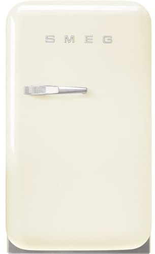 Smeg, FAB5RCR6 Réfrigérateur Minibar Vintage une Porte, 34L, Charnières à Droite, Froid Statique, 2 Clayettes Réglables, Porte-Bouteilles et Éclairage LED, H 72,5cm, Crème