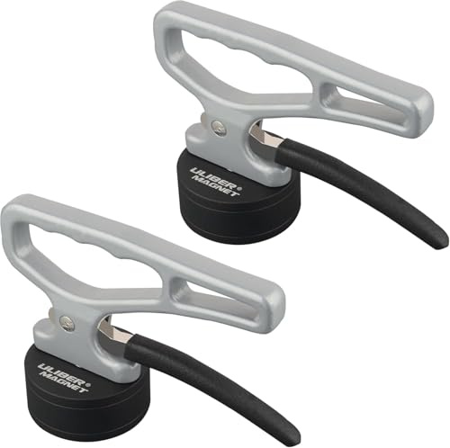 ULIBERMAGNET 2 Pc starkes magnetisches Pickup-Werkzeug, magnetisches Heben mit Schnellverschluss, tragbarer Materialsammler mit ergonomischem Griff für Eisenplatte, Werkzeugstahl, Laserschneiden