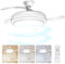 Aigostar Ventilatore da Soffitto con Luce e pale retrattili, 36W Silenzioso Lampada Ventilatore da Soffitto con Telecomando e Motore DC per Camera da Letto, Cucina, Soggiorno, Bianco, 6 Velocità