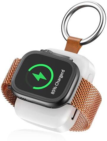 1200mAh Caricatore Apple Watch Caricabatterie Wireless Portatile Power Bank compatibile con Apple Watch Serie 10/9/8/7/6/5/4/3/2/SE/Ultra/Ultra 2, Ricarica a Induzione Magnetica con Portachiavi