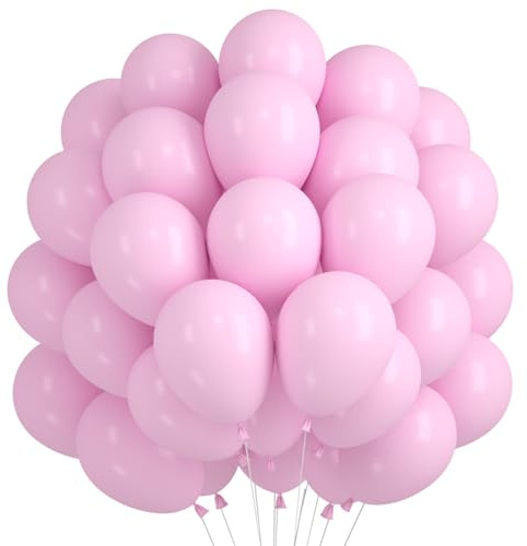 Luftballons Rosa 60 Stück, 12 Zoll Pink Luftballons Geburtstag, Macaron Rosa Latex Ballons, Luftballon Pastell Rosa, Helium Ballons Hellrosa für Geburtstag Hochzeit Babyparty Kommunion Party