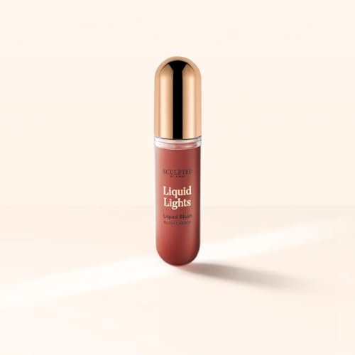 Liquid Lights Blush from Sculpted by Aimee (Matte Real Peachy) – 20g Vegan Liquid Blusher for Radiant Pop – 4 Shades for Pink, Peach or Rosy Blush Effect
