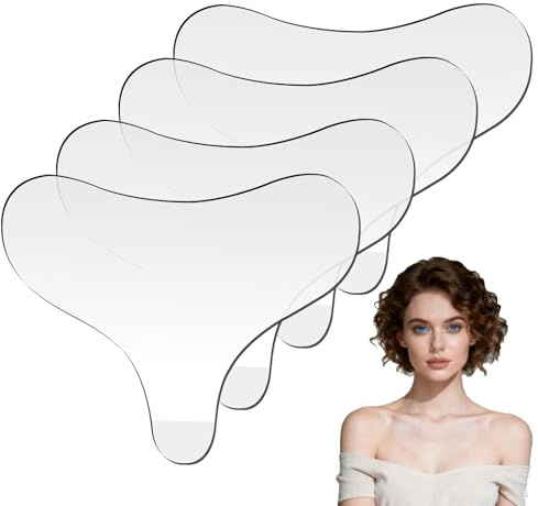 4Pcs Silicone Chest Wrinkle Pads Resuable Patches for Decollete and Chest | Anti Wrinkle Remover Preventing and Smoothing Skin While Sleeping Overnight Silicone (T Type)