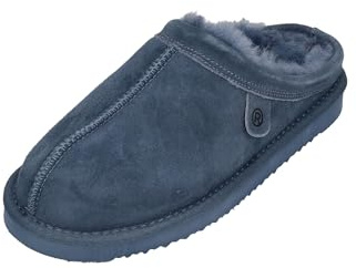 Rohde Damen Lammfell Hausschuhe - GENOVA 7090 blau, Größe:40 EU