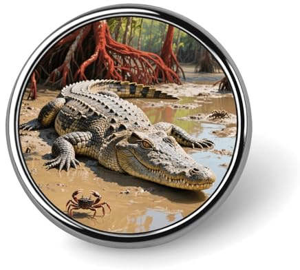 Broche crocodile au soleil pour sac à dos - Broche décorative mignonne pour femme et homme - Broches à bouton pour costumes - Badges tendance pour chapeaux, sacs à dos, sacs à main, vestes, revers d