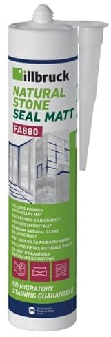 FA870/FA880 - Cartuccia in silicone con pietra naturale, 310 ml, resistente ai raggi UV e agli agenti atmosferici, per granito, marmo e pietra naturale, per interni ed esterni (nero, superficie opaca