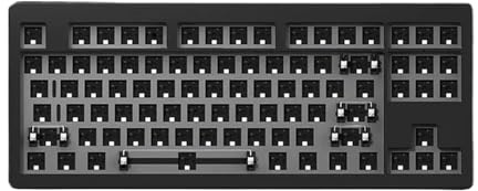 M3 DIY Mechanical Keyboard Kit 87 Taste Aluminium RGB Heiße Swappbare Dichtungsmontage kompatibel mit PC -Spielen und Büroanwendungen(Black)