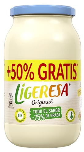 Ligeresa Mayonesa – Tarro Familiar 425 ml + 225 ml (Pack Ahorro) (Paquete de 6)