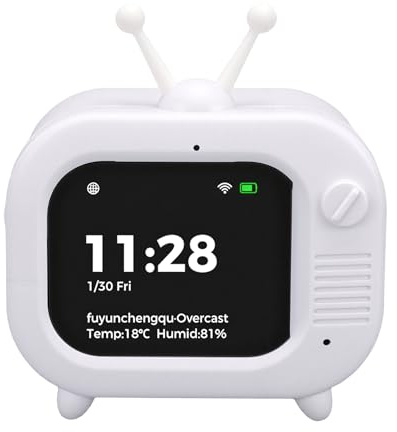 SIXRUN KI-Desktop-Begleitroboter, Intelligenter Sprachassistent aus ABS-Silikon mit über 60 Sprachen, 2,4 G WLAN, Wetteruhranzeige, für, die das Home Office Lernen