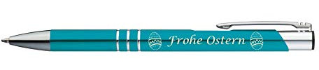 Kugelschreiber mit Gravur Frohe Ostern / aus Metall / Farbe: anthrazit