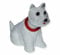 RAKSO Wackel Figur Hund West Terrier Wackelfigur H 12,5 cm weiß klein Dekofigur mit Wackelkopf