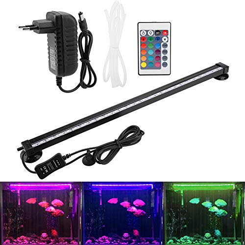Zerodis Lumière d'Aquarium LED Poisson Lampe Tube Etanche Aquarium Couleur Lumière Submersible d'Aquariophilie (46cm EU Plug)