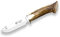 Joker Cuchillo desollador Hurón CN74, Mango de asta de Ciervo, Hoja MOVA de 11 cm, Funda de Cuero marrón, Herramienta de Pesca, Caza, Camping y Senderismo