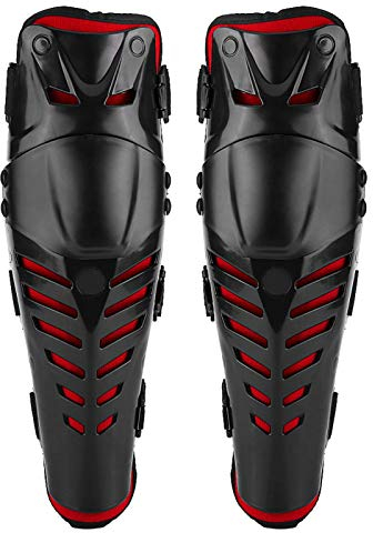 Motorrad-Knieschoner Schwarz + Rot Schaumstoff Moto-Schutzausrüstung Knieschoner