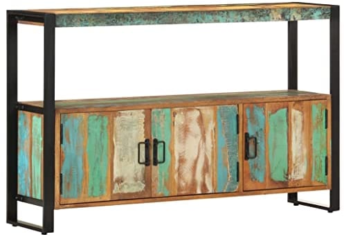 vidaXL Sideboard mit 3 Türen 1 Ablagefläche Kommode Schrank Anrichte Konsolentisch Beistelltisch Beistellschrank 120x30x75cm Recyceltes Massivholz