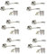 Golden Grace Twist Astrid Style Modern Door Handles on Round Rose in Dual Finish with Latch - 6 Sets