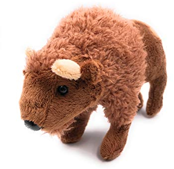 Onwomania Plüschtier Kuscheltier Stoff Tier Bison Büffel braun Wildrind 21 cm