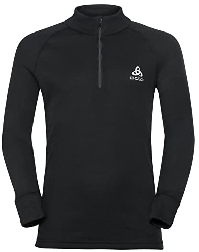 Odlo Kinder Funktionsunterwäsche Langarm Shirt mit Reißverschluss ACTIVE WARM ECO, black, 164