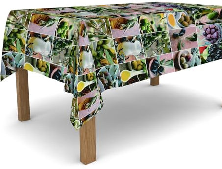 Banzaii Tovaglia in PVC Cerata Antimacchia Resistente a Sole e Intemperie Facile Da Tagliare Nella Misura Che Vuoi - Toscana 140x100 cm