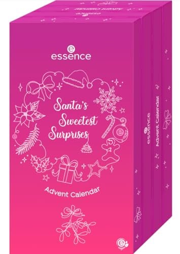 essence Santa's Sweetest Surprises Adventskalender, Make-up-Kalender, 24 Überraschungen, Geschenk, exklusive Produkte für Gesicht und Nägel