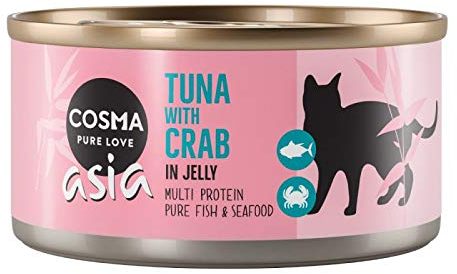GroßhandelPL Cosma Thai/Asia in Jelly Katzen-Nassfutter Thunfisch & Krebsfleisch 48 er Pack ( 48 x 170 g)