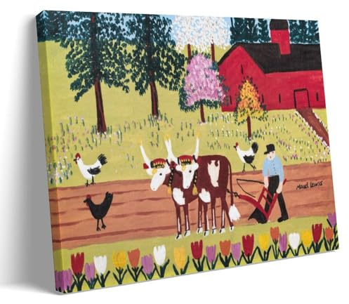 XuXueCC Maud LEWIS Wandkunstdrucke, Gemälde, Poster, Everett Pflügen, Gemälde auf Leinwand, Wandkunst, Rollbild, Druck, Wohnzimmer, Wände, Dekoration, Zuhause, Rahmen, 30 x 45 cm