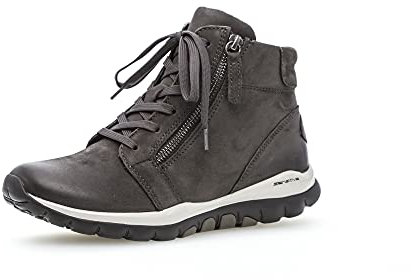 Rollingsoft Bootie, Nubuk Oil, Dark-Grey (Mel.) Schnürung u. Reißverschluss., Wechselfußbett 76.868.39, Größe 41