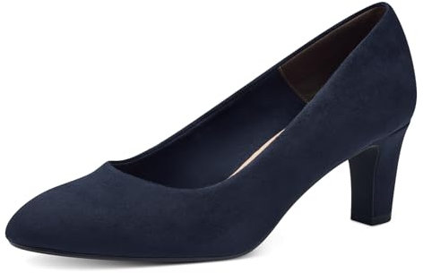 Tamaris Donna Pumps Textil Blockabsatz Vegan, Navy, 39 EU