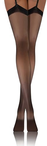 sesto senso Bas Pour Porte-Jarretelles Femmes 20 Den Dessins Sexy PDP 01 M-L 3/4 Noir