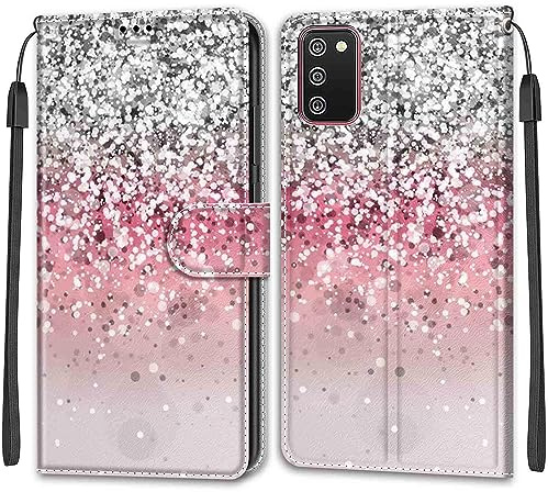 Handyhülle für Samsung Galaxy A02s Hülle Leder Silberverlauf | Magnetverschluss, Kartenfächern & Standfunktion, robuste Premium PU Leder Klapphülle für Samsung A02s