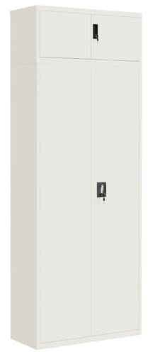 vidaXL Aktenschrank Weiß 90x40x240 cm Stahl