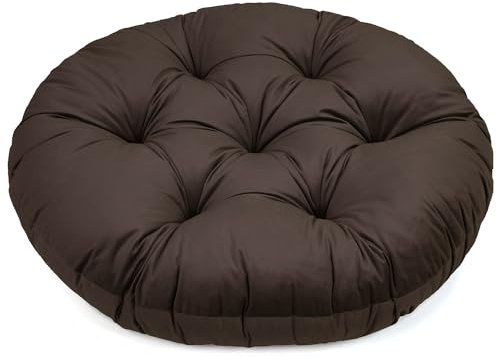 Ferocity Hängesessel Kissen, Polster Bodenkissen für Schwenksessel, Auflage für Baumwoll Hängeschaukel, Papasansessel, Hängekorb, Hängestuhl, Durchmesser 90 cm, Farbe: Braun [114]