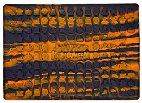Collory Backmatte Hundekekse, Leckerlis in MINI HALLOWEEN MOTIVE (ca. 2cm), Silikon Backform, Hitzebeständig, Lebensmittelecht & Bpa-frei