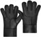 Harssidanzar Winter Lederhandschuhe, warme Shearling Wolle gefüttert für Männer Winter kaltes Wetter Handschuhe KM053EU,Schwarz,Größe L