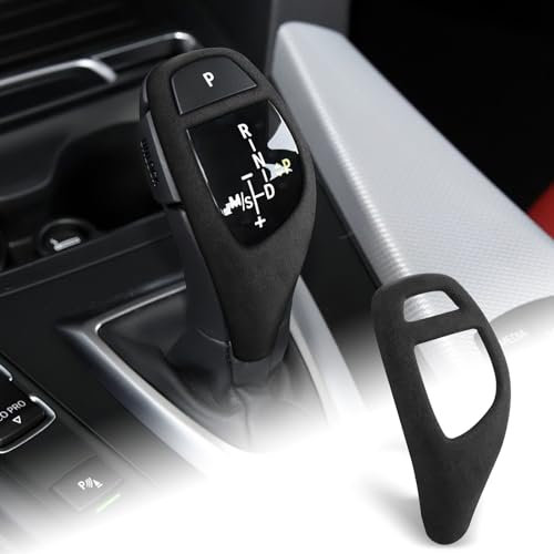 FDAIUN Alcantarn Auto Schaltknauf Abdeckung für BMW F31 F20 F21 F22 F23 F30 F34 F35 F25 F26 F15 F32 F33 F36 F16 F06 F12 F13 Gear Shift Knob Cover Sticker Head Trim zubehör Schwarz