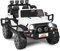 COSTWAY 12V Electric Ride on Car, 2-Seater Battery-powered Truck with Remote Control, LED Lights, Music, Horn, USB/TF/AUX, 4 Suspension Wheels Vehicle Toy for Boys Girls (White)