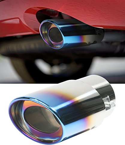 Flaconi Auspuffblende Auto,Auspuffblenden,Auspuff Endrohr,Endrohr Auspuffblende,für die Meisten Modelle mit Einem Auspuffrohrdurchmesser von1.5-2 (14.5x6cm/Blau-Gerade)