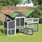 Gecheer Pollaio,Casetta,Gabbia,per Galline,Casetta Cova,in Legno di Pino,Grigio,186,5x58,5x113 cm,Pollaio da Giardino,Pollaio da Esterno,Pollaio in Legno,Gabbia per Pollame da Estterno in Legno