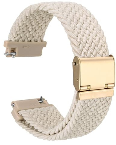 WOCCI 20mm Gewebtes Nylon Uhrenarmband für Damen und Herren, Schnellverschluss, Verstellbare Goldene Schnalle (Sternenlicht)