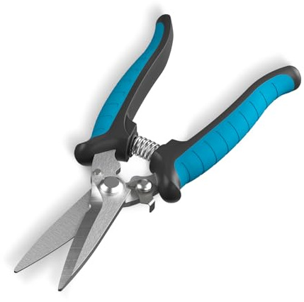 GARTOL 8 Heavy Duty Scissors & Tin Snips - All Purpose Utility Shears with Wire Cutter Notch | Cut Sheet Metal, Cable, Insulation, Carpet, Leather | Ergonomic Electrician Tools with Safety Lock