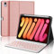 IVEOPPE Teclado iPad Mini 7, Teclado iPad Mini 6, Funda iPad Mini 7 con Teclado, Español Ñ, Funda Teclado Retroiluminados Bluetooth Desmontable para iPad Mini 7/6 8.3 2024/2021, Oro Rosa
