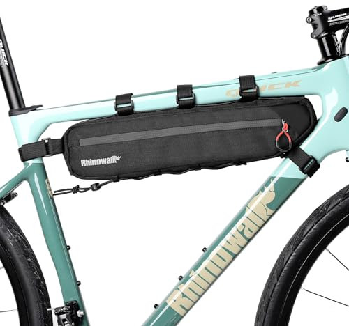 ENJOHOS Rahmentasche Fahrrad 2.1L Rohrtasche Triangeltasche Fahrradtasche Rahmen Unterrohrtasche Dreiecktasche Wasserabweisende Fahrrad Tasche für Rennrad Road Gravel Bike Zubehör, Schwarz