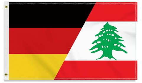 Große 90×150 CM Deutschland Libanon Flagge, großes 150D Deutsch Libanons Freundschafts banner,Strapazierfähige Deutschlandfahne Doube-Seitendruck Dekor Messingösen large Lebanon