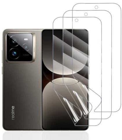 Hhfcryst Protector de Hidrogel Protector para Realme GT 7 Pro, 3 Piezas TPU Protectores de Pantalla HD Transparente Suave (Vidrio no templado)