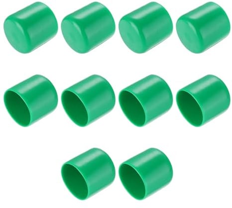 QUARKZMAN 10 Stück Gummi Endkappen 33mm Gummikappen Runde Schutzkappen Bolzenkappen Pfostenkappe Gummifüße Stuhlsocken Fußkappen Stuhlgleiter Möbelgleiter für Rohren Tischfüße Dunkelgrün