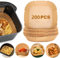 Mtiemxig carta forno per friggitrice ad aria, 200 Pezzi 23.5x19.5x4.8cm carta forno friggitrice ad aria