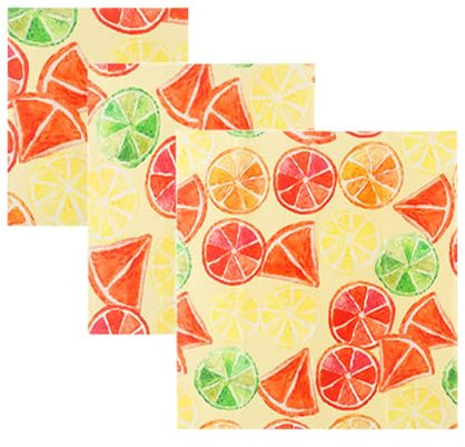 Yosugar Bienenwachstücher wachstücher 3er Set, Bio Bienenwachstücher,Ökologisch, Wiederverwendbar, 3 Größen (18x20cm, 25x28cm, 33x36cm) (Wassermelone)