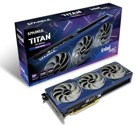 WEELIAO Sparkle Intel Arc B580 Titan OC Graphics Card, 12 GB GDDR6, Torn Cooling 2.0, Axial Breathing Light, Metal Backplate, SB580T-12 G OC (Blue)