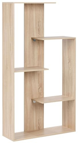 Beliani 3 Tier Bookcase Shelves Particle Board Open Back Minimalist Design Light Brown Kahntah